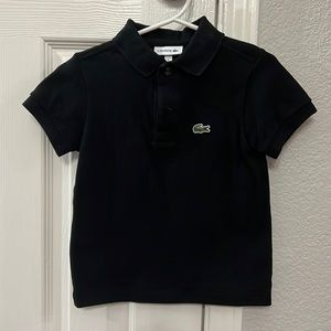 Lacoste size 2 black pique cotton polo